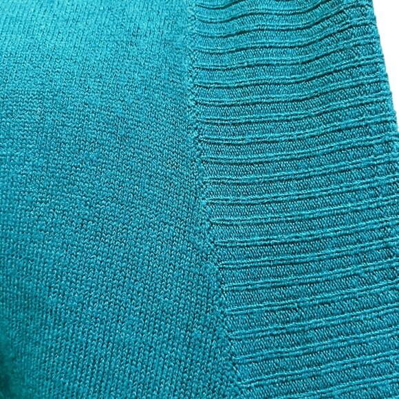Vintage Size PM Womens Designer Originals Open Cardigan Teal Lyons Blue Fall - Picture 4 of 5